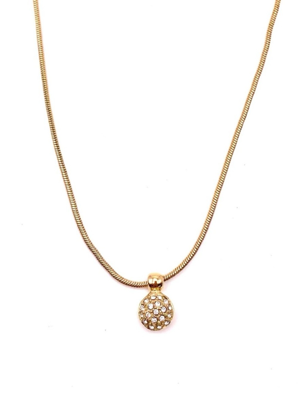 Authentic Vintage Dior Ball Droplet Rhinestone Pavé Gold Chain Dainty Necklace